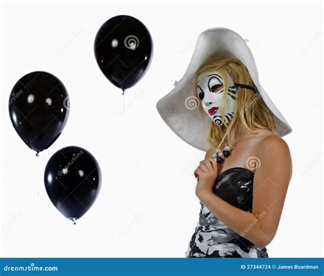 Girl behind the mask stock photo. Image of dress, mask - 27344724