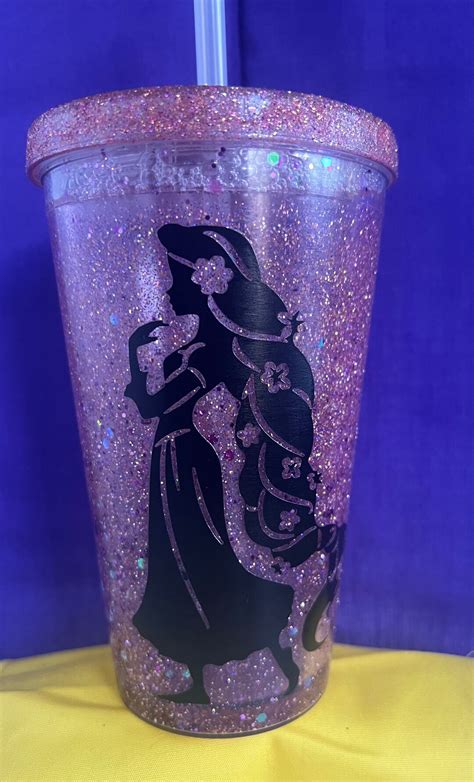 Rapunzel Tangled Snow Globe Glitter Tumbler Disney 16oz Etsy