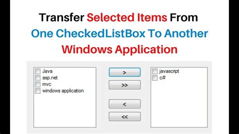 How To Transfer Data From Checked Listbox To Another Checkedlistbox