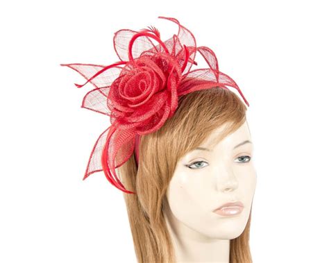Red Sinamay Flower Fascinator Online In Australia Hats From Oz