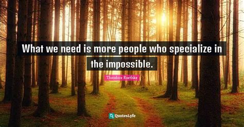 What We Need Is More People Who Specialize In The Impossible Quote