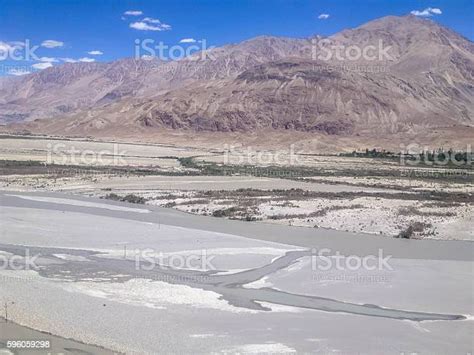 Nubra Valley Desert Sand Dunes Ladakh Himalaya India Stock Photo