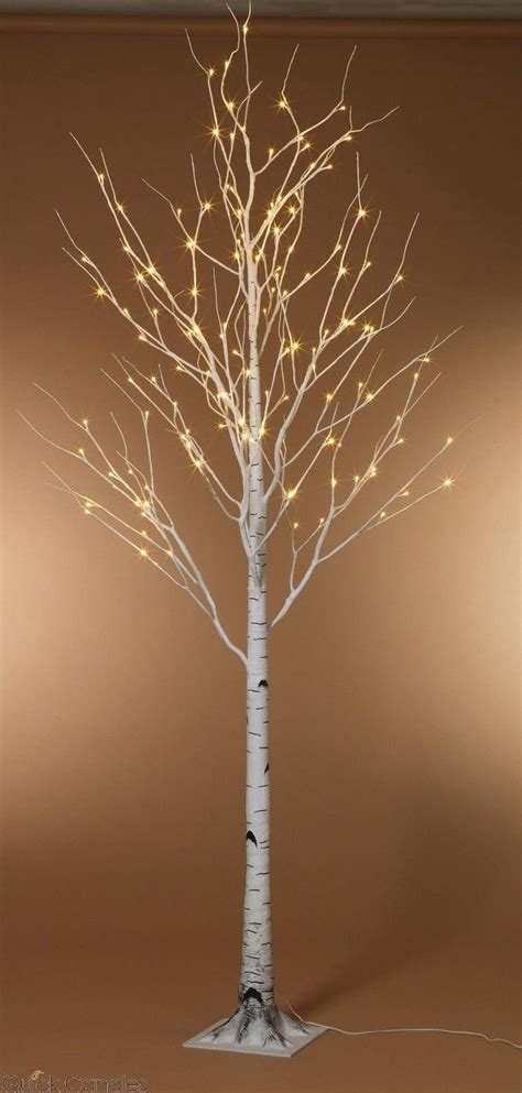 8 Foot Led Lighted Birch Tree Warm White Outdoor Christmas