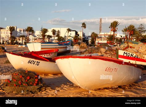 Fishing Boats By The Harbour Hammamet Tunisia North Africa Africa