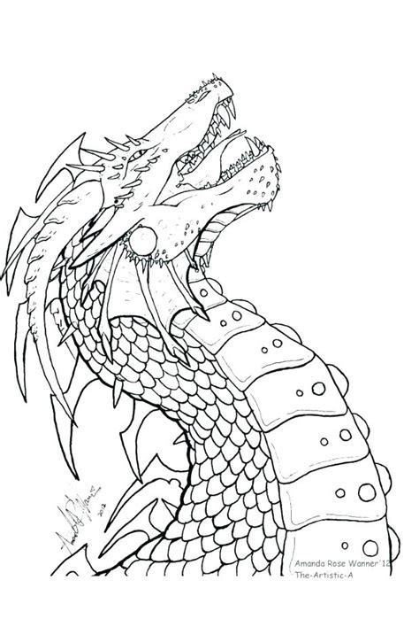 Dragon Head Coloring Page At Free Printable