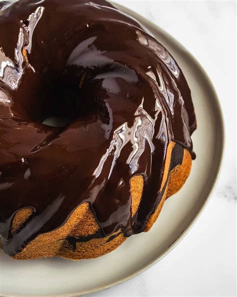 Marble Bundt Cake With Shiny Chocolate Glaze By Nourishedendeavors Quick And Easy Recipe The