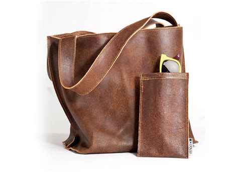 Brown leather bag Soft leather tote bag Women bag