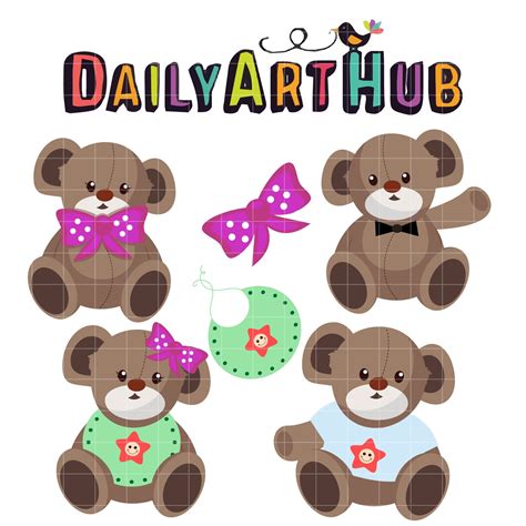 Teddy Bears Clip Art Set Daily Art Hub Free Clip Art Everyday Art