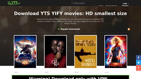 Welcome to the official yts.movie website. YTS.LT