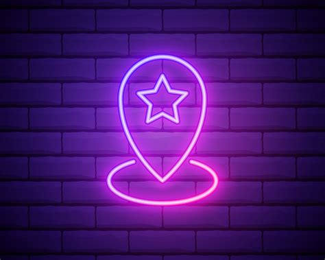 Pin Neon Style Icon Simple Thin Line Outline Vector Of Web Icons For