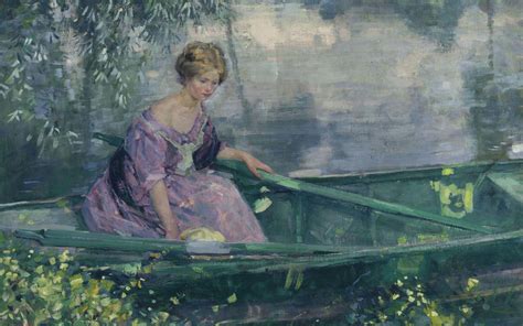 Wallpaper Carl Albert Bures 1912 Year Artwork Classic Art Classical Art Women Boat