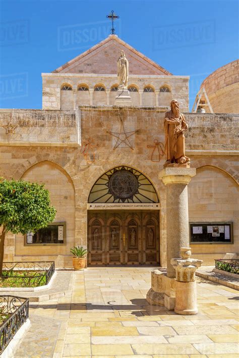 View Of Exterior Of Church Of Nativity In Manger Square Bethlehem