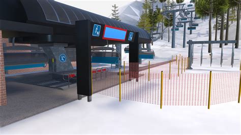 Ski Lifts Center 3d Model
