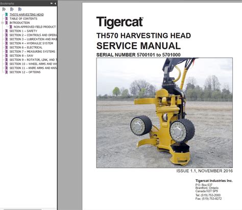 Tigercat Harvesting Head Operator And Service Manual Auto Repair