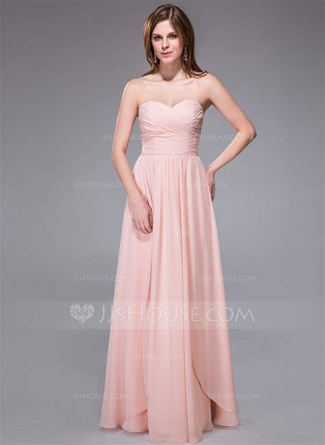 A Lineprincess Sweetheart Floor Length Chiffon Bridesmaid Dress With