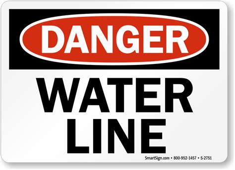Danger Water Line Sign Sku S 2751