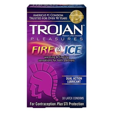 Trojan Pleasures Fire And Ice Dual Action Lubricant Condoms 10 Ea 3 Pack