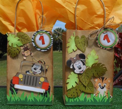 Safari Jungle Mickie Mouse And Minnie Themed Party Favor Etsy Party