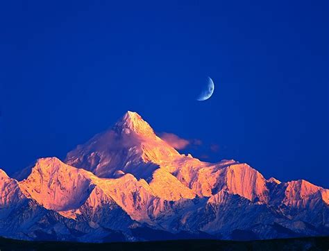 Scenery Breathtaking Mountain Moon Sunset Scenery Magical Sky