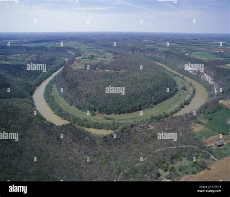 Na Usa Kentucky Bluegrass Region Aerial View Of Kentucky River