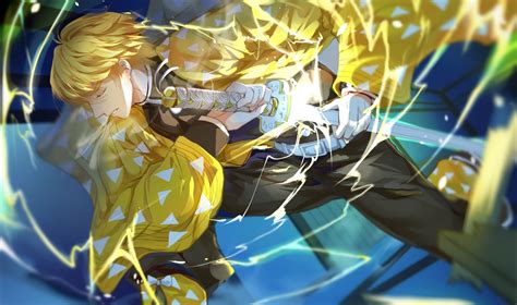 Zenitsu's Thunderous Strike - Demon Slayer HD Wallpaper by Reku@绘仕事募集中