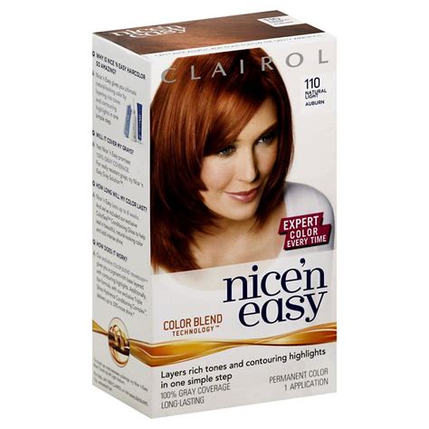 Clairol Nice N Easy 110 Natural Light Auburn Shop Hair Care At H E B