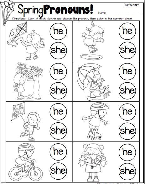 Jump to oodles of free practice pdf worksheets below she taught several general rules like all letters sit on the base line. then she writes that you should teach the terms for the five strokes as you show how to connect the letters Spring Pronouns! | Spring speech therapy, Speech and language, Pronoun worksheets