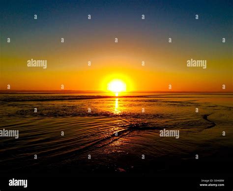 Sunset Over The Pacific Ocean Stock Photo Alamy