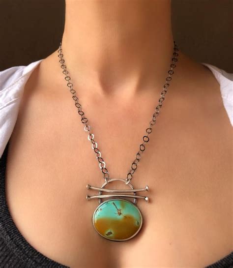 Reserved Modern Southwest Turquoise Necklace For Women Etsy