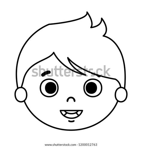 Cute Little Boy Head Character Stock Vector Royalty Free 1200012763