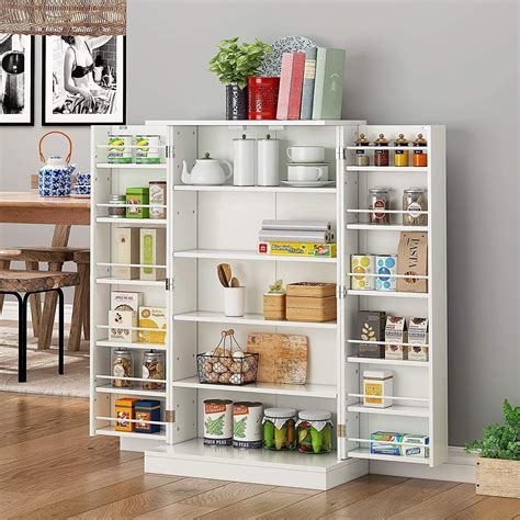 Bianyq Kitchen Pantry Farmhouse Pantry Cabinet Storage Cabinet With