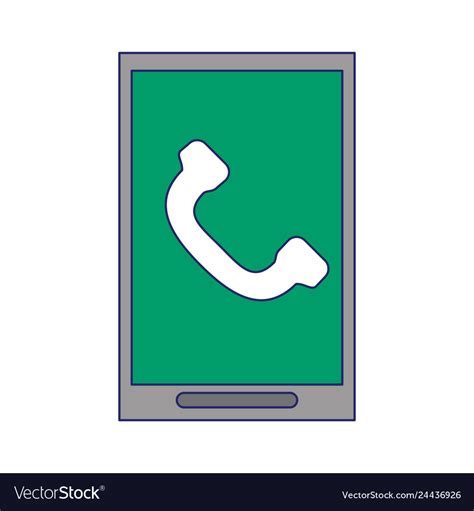 Smartphone Mobile Call Symbol Blue Lines Vector Image