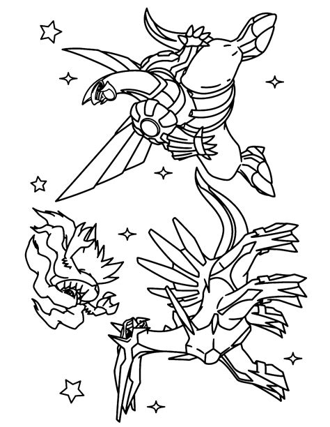 Legendary Pokemon Coloring Pages Palkia Dialga