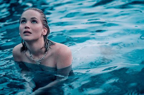 Elle Exclusive Watch Jennifer Lawrence Drown Her Dior Dress In A Swimming Pool Ellemag Le