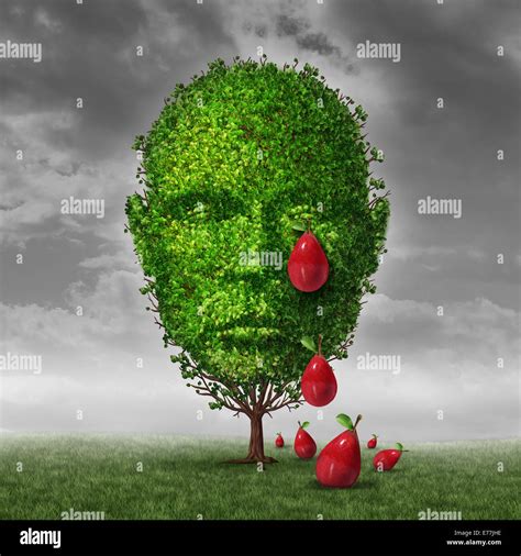 Depression And Mental Health Concept As A Tree Shaped As A Human Head