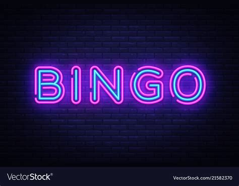 Bingo Neon Text Lottery Neon Sign Design Vector Image