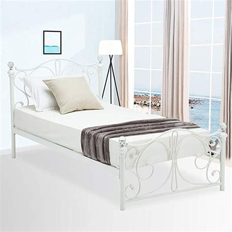 Mecor Twin Size Curved Metal Bed Framemattress Foundation