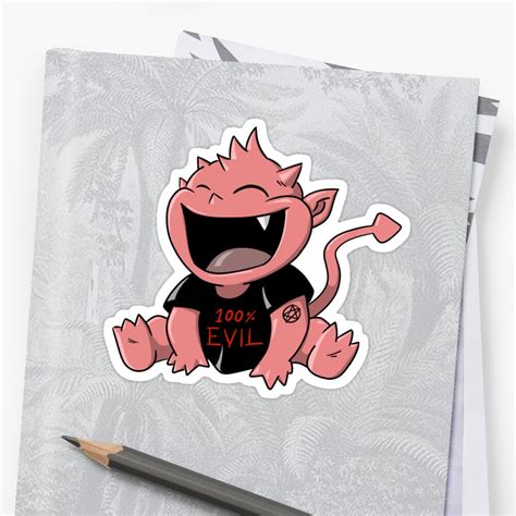 Cute Little Red Devil 100 Evil Sticker By Danielkafadar Redbubble