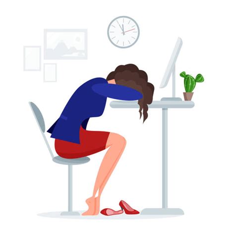 Woman Sitting At Desk Illustrations Royalty Free Vector Graphics
