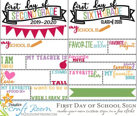 Quick And Easy First Day Of School Sign Customize And Print