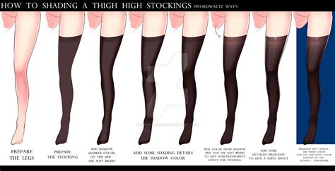 How To Shading The Thigh High Stockings How To Shade Anime Art Tutorial Digital Art Tutorial