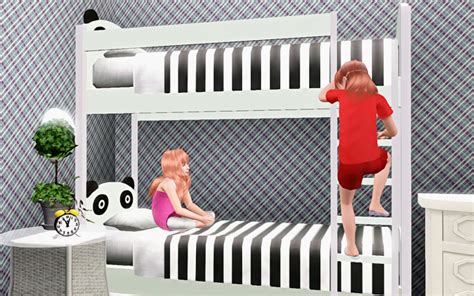 Panda Bunk Beds By Pauleanr Sims 4 Bedroom Sims 4 Beds Sims