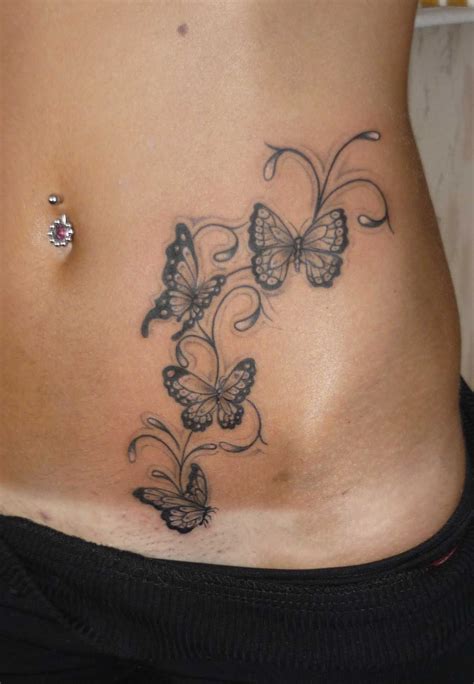Butterfly Tattoo Around Belly Button Viraltattoo