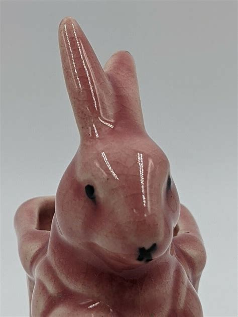 Vintage Pink Easter Bunny Planter Mccoy Usa Pottery Etsy