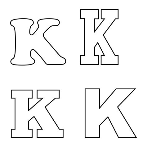 Printable Letter K Outline Print Bubble Letter K Bubble Letter K