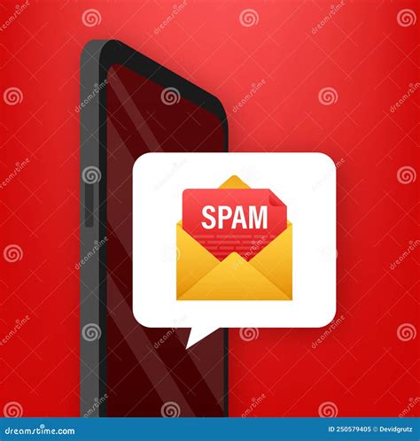 No Spam Spam Email Warning Concept Of Virus Piracy Hacking And Security Envelope With Spam