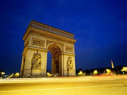 Paris France Arc Triomphe Night Triumph Wallpapers