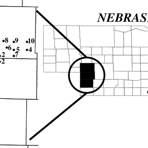 Map Of State Of Nebraska And The Respective Counties Of Keith Perkins