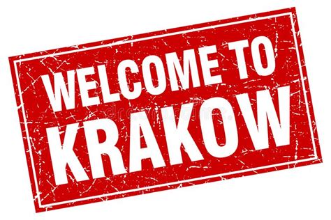Welcome To Krakow Stamp Stock Vector Illustration Of Destination