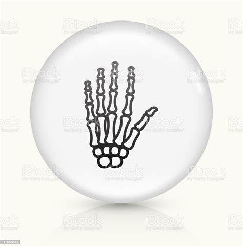 Skeleton Hands Icon On White Round Vector Button Stock Illustration